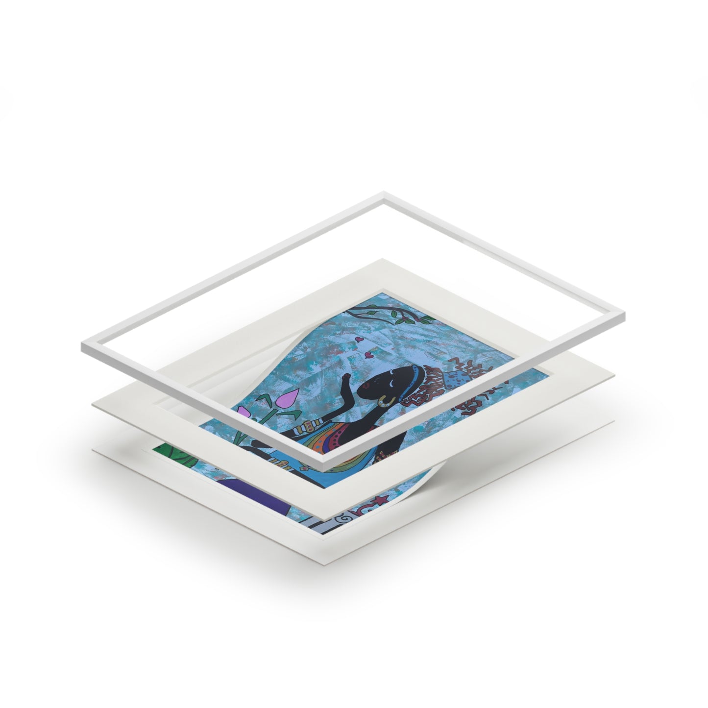 Blowing Kisses (Passepartout Paper Frame)