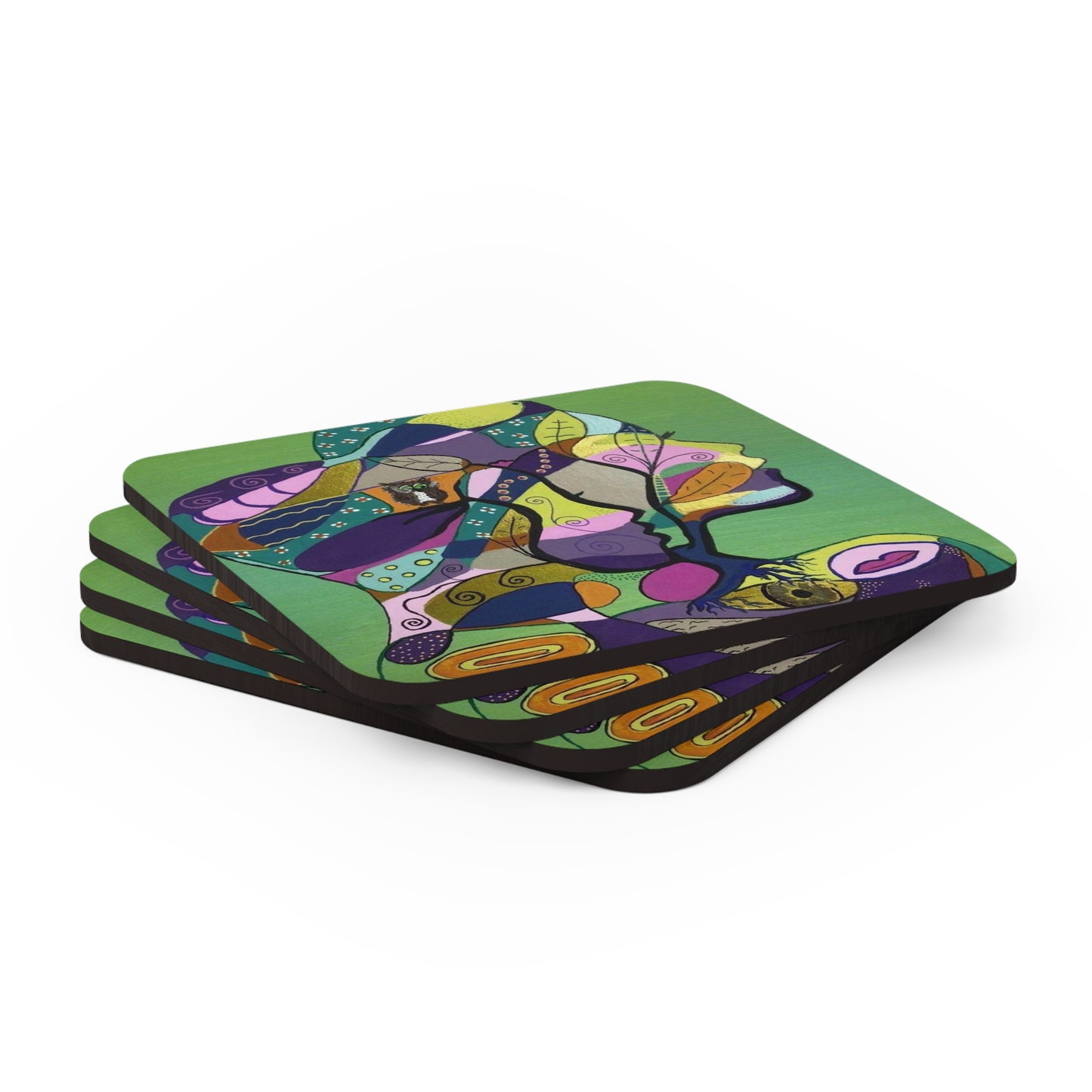 Tree of Life Corkwood Coaster Set