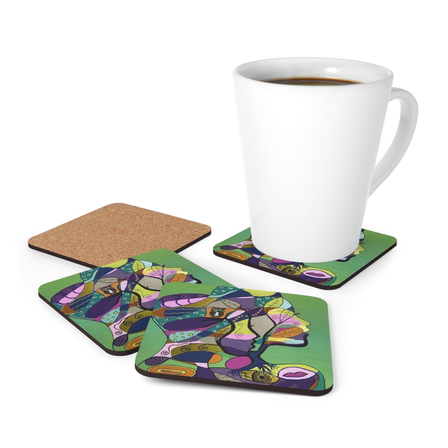 Tree of Life Corkwood Coaster Set