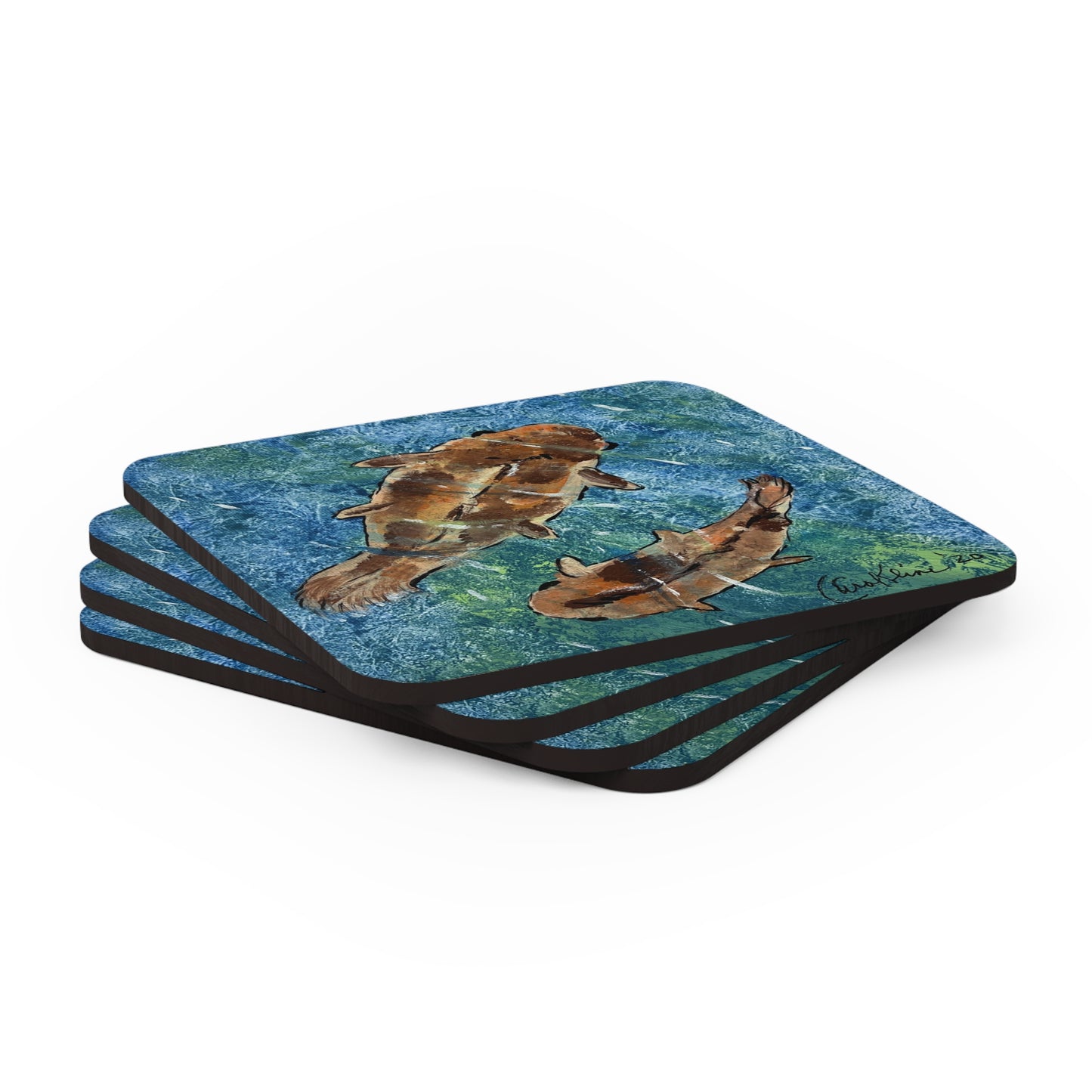 Koi Fish by Carol Kline Corkwood Coaster Set