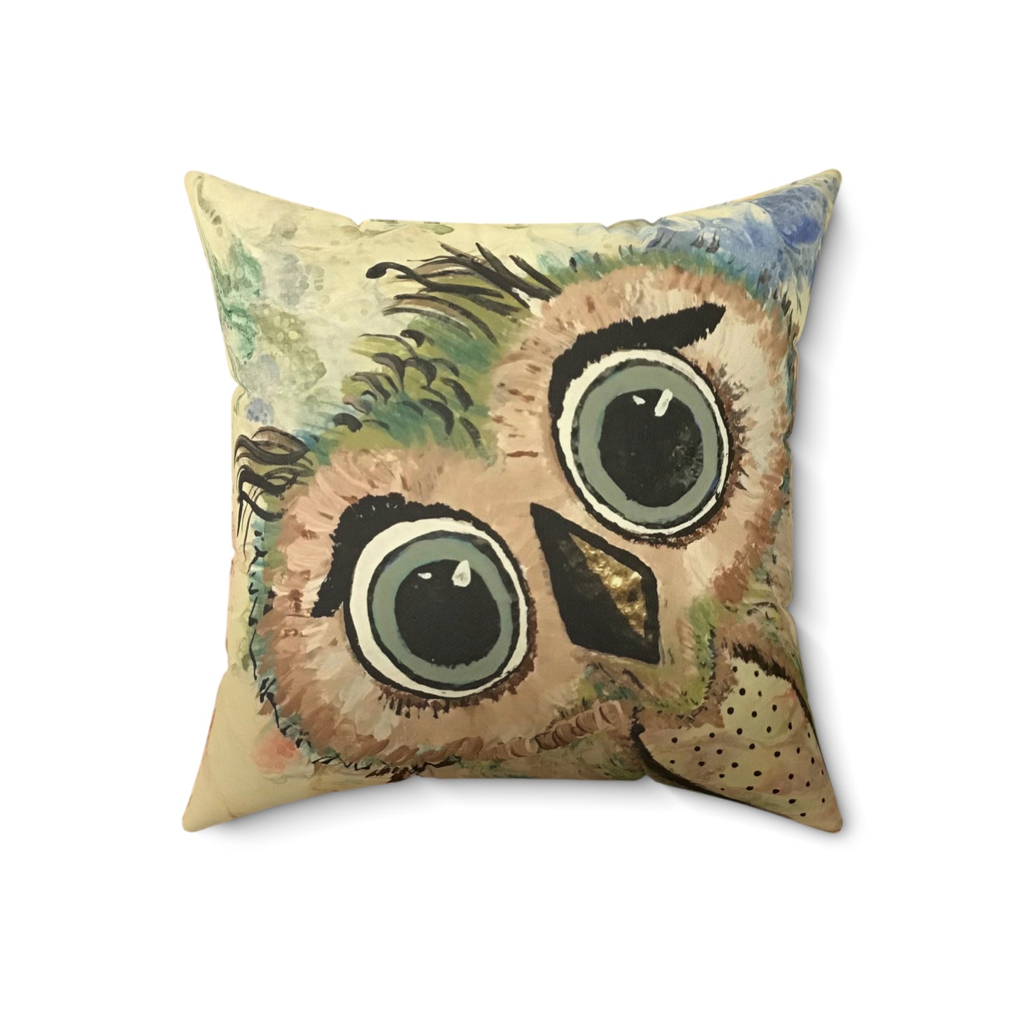 Peek a Boo Owl by Carol Kline polyester pillow